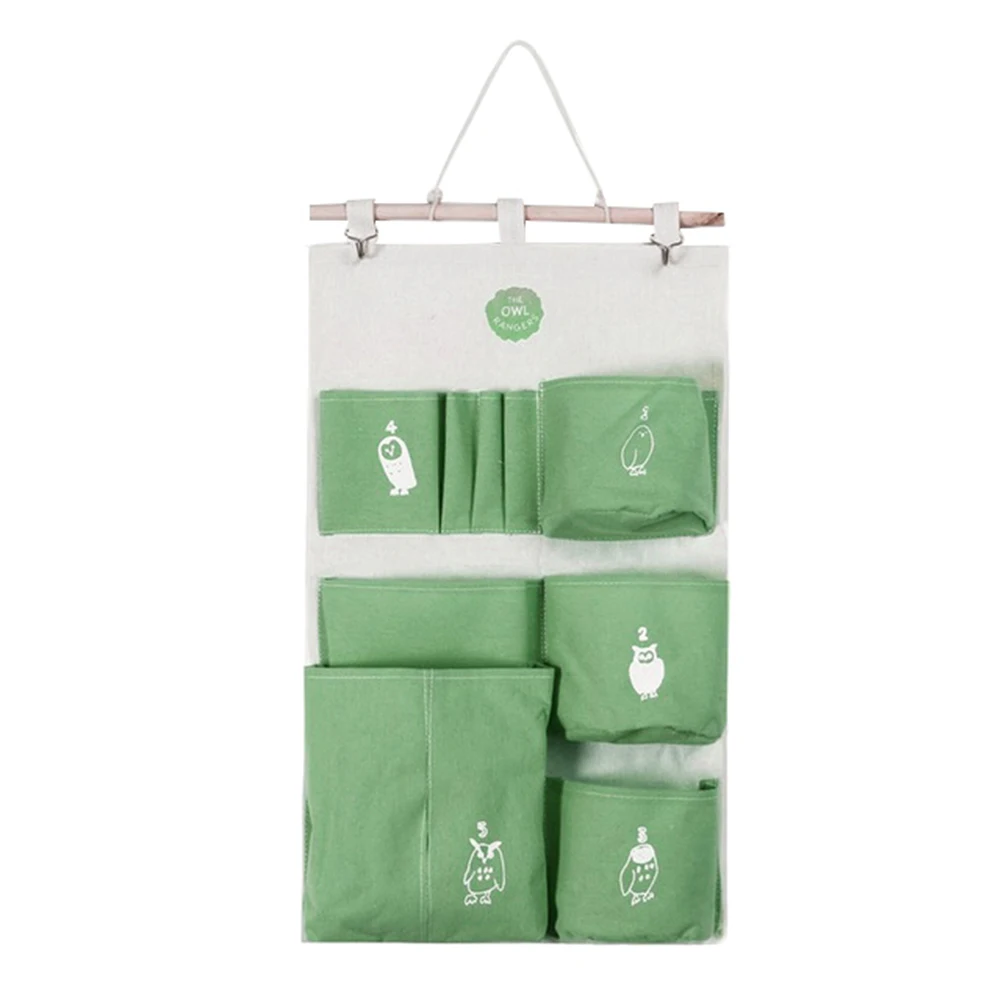 Multi Pockets Cotton Linen Wall Door Back Hanging Sundries Storage Bag Pouch nice