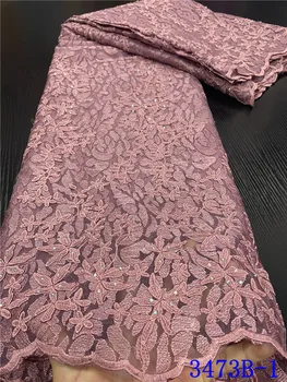 

NIAI African Embroidery Tulle Lace Fabric 2020 High Quality French Milk Silk Lace Fabrics For Women Dress XY3473B-1