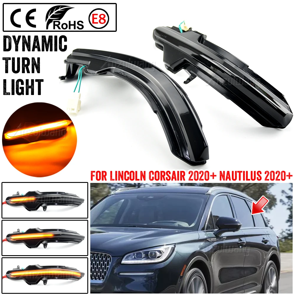 Pair LED Dynamic Turn Signal Light Lamp Rear Side Wing Mirror Sequential Indicator For Lincoln Corsair Nautilus 2019 2020 2021 | Автомобили