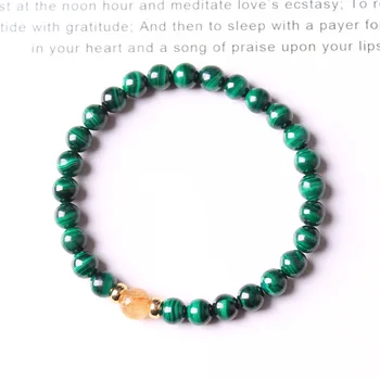 

Natural malachite with a variety of crystal 6mm round beads DIY bracelets for men and women, natural stone charm bracelets