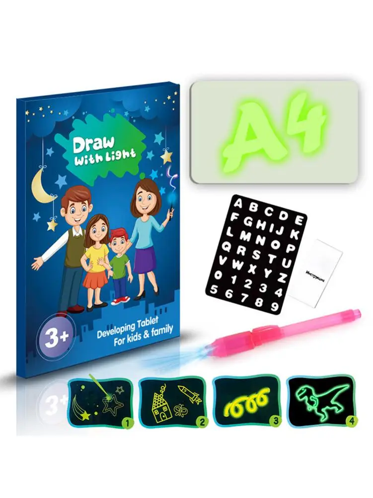 Детские краски игрушки DIY 3 размера флуоресцентная доска для рисования светильник в темноте 3D светящиеся Educaitonal краски ing игрушки