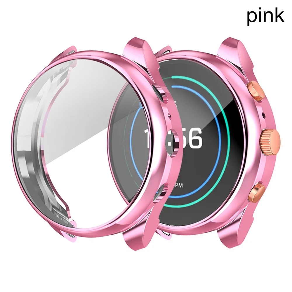 pink 1 шт красочные гальванические ТПУ чехол для часов полное покрытие протектор экрана для Fossil Спорт Смарт часы 41 мм аксессуары - Цвет: pink