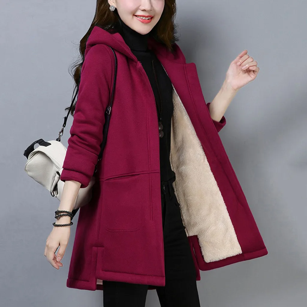 Зимняя куртка женская теплая бархатная однотонная куртка с капюшоном Manteau Femme Winterjas Dames Parka Abrigos Mujer Invierno Kurtka Zimowa