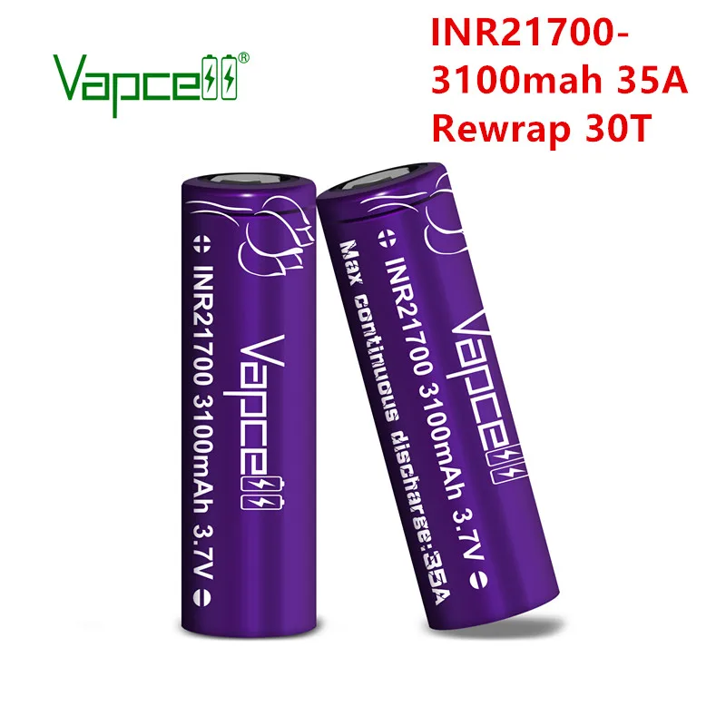 Литиевая батарея Vapcell INR 21700 3100 мАч 35 А 3 7 в|Перезаряжаемые батареи| |