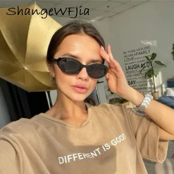 

Vintage Oval Sunglasses Women Luxury Brand Designer Small Oval Sun Glasses Retro Black Red Glasses ladies Goggle