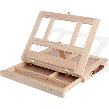 

Desktop Wood Table Easels for Painting Artist Kids Drawer Box Portable Desktop Laptop Accessories Suitcase Paint Hardware Art Su