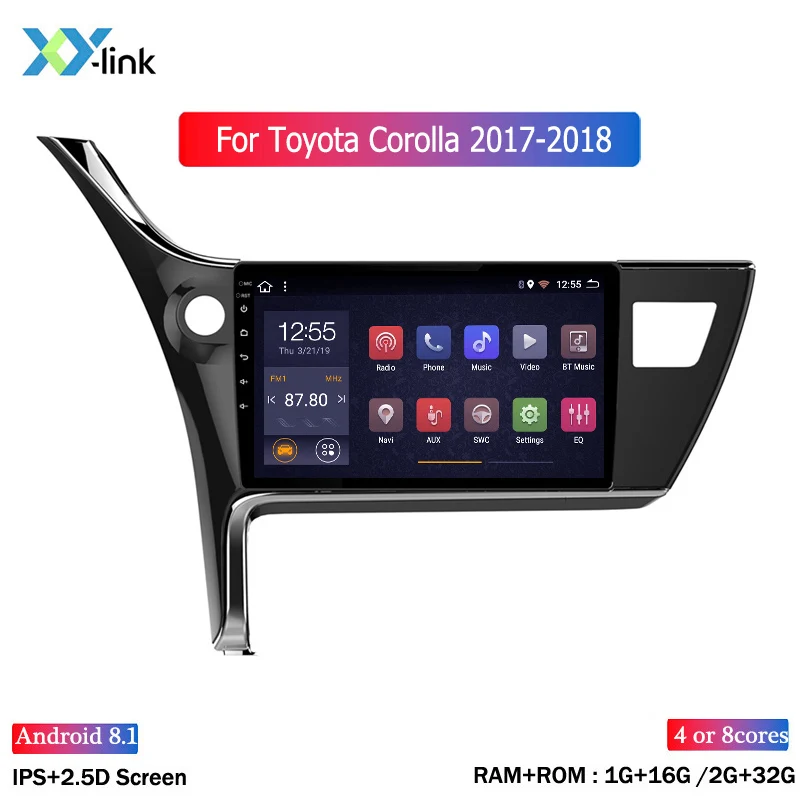 

2G RAM 32G ROM 10.1 inch Android 8.1 Car GPS for Toyota corolla altis 2017-2018 Navigation System support swc