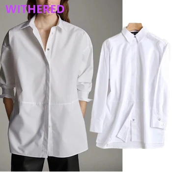 

Wihered england office lady vintage poplin white blouse women blusas mujer de moda 2020 slim cotton shirt womens tops and blouse