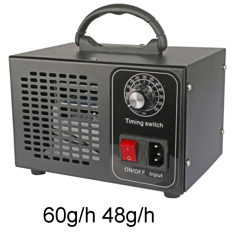 Generador de Ozono de 60 g/h, purificador de aire, desinfección, esterilización, elimina el olor, ozonizador O3, 48g, 110V