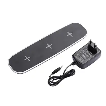 

Three-in-one wireless charger forApple i phone8 forSamsung S8/7/6 mobile phone charger two USB port black lightweight charger
