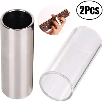 

Lvcky 2 Pieces Glass Slide and inless Steel Slide for Guitar, Medium (6 cm)
