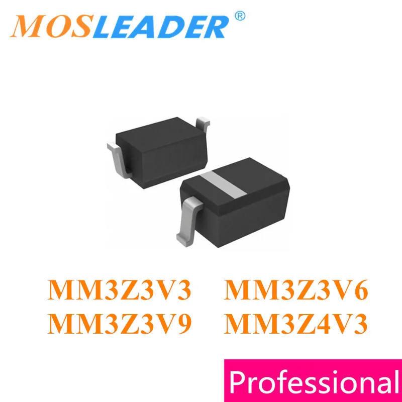 Mosleader 3000 шт. SOD323 MM3Z3V3 3 V MM3Z3V6 6 MM3Z3V9 9 MM3Z4V3 4 0805 MM3Z3V3T1G MM3Z3V6T1G MM3Z3V9T1G mm3z4t1g MM3Z4V3T1G |