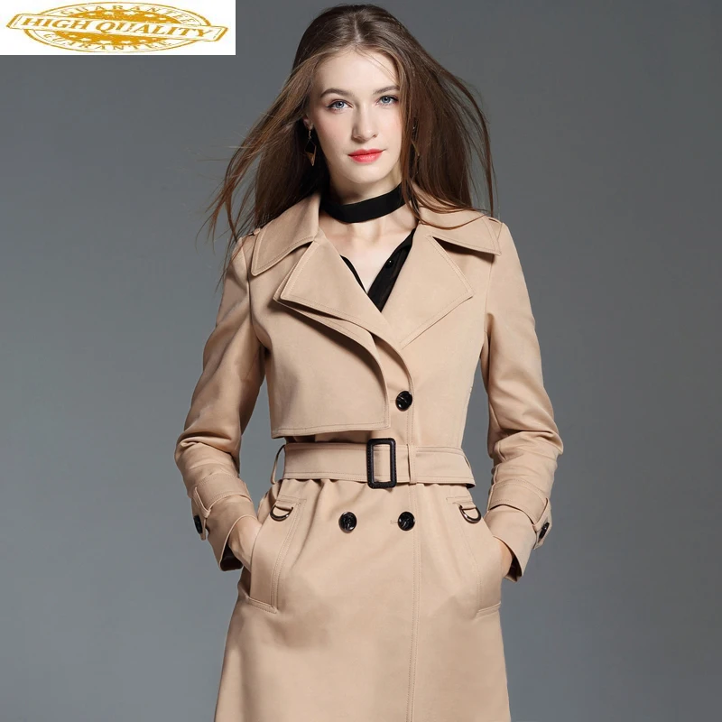 Весенний тренч для женщин одежда 2019 Длинная женская ветровка модные пальто