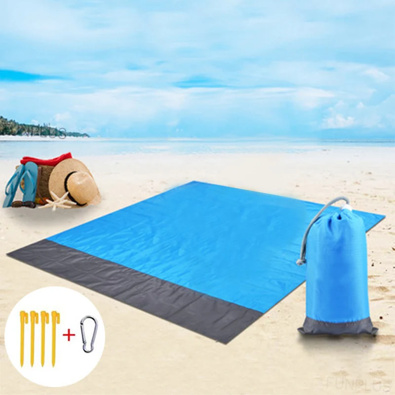 2x2.1m Portable Picnic Beach Mat Pocket Blanket Waterproof Beach