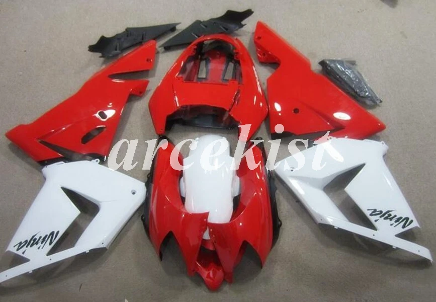 ABS мотоцикл Полный обтекатели комплект подходит для Kawasaki Ninja ZX10R 2004 2005 04 05 10R Обтекатель тела набор белый красный