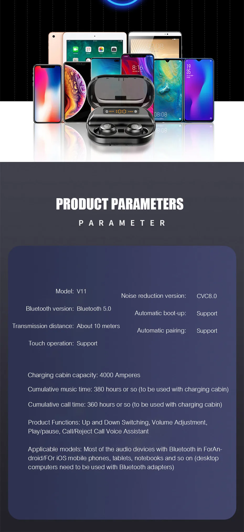 TWS Bluetooth 5,0 IPX7 Водонепроницаемая гарнитура 9D стерео гарнитура Спортивная гарнитура портативная беспроводная гарнитура с 4000 мАч Мобильная мощность