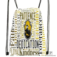 Пользовательские Hufflepuff логотип@ 091 походная сумка на шнурке милый рюкзак для детей(черная спинка) 31x40 см#180531-02-26