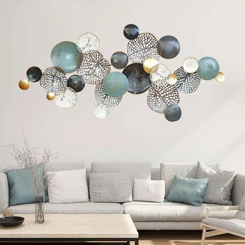 Europa Hojas De Loto De Hierro Decoracion De Pared 3d Metal Casa