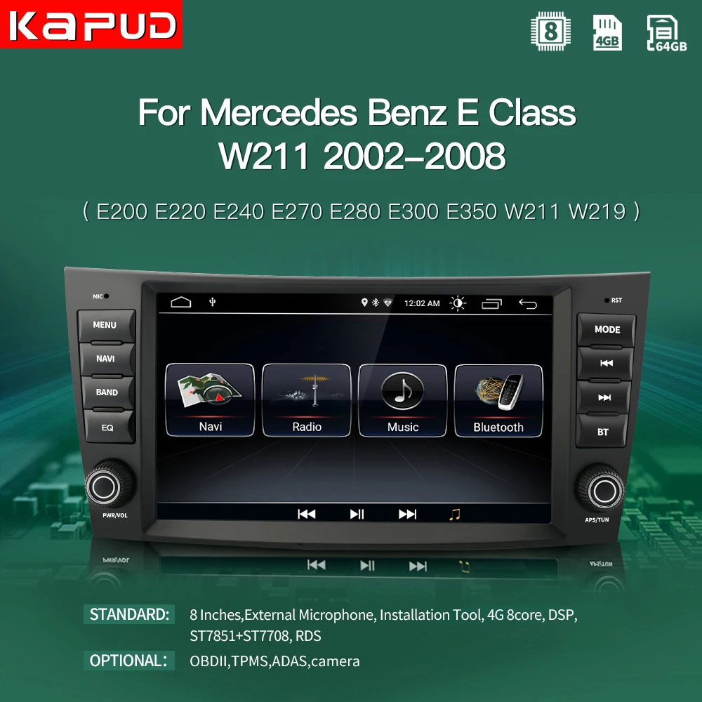 Kapud Car Navigation Player Autoradio GPS Android 10 For Mercedes Benz E Class W211 E200 E220 E240 E280/CLK W209/G Class W463 WI|Car Multimedia Player| - AliExpress
