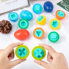 

WEMMICKS 8PCS Children Educational Toys Twisted Eggs Color Shape Matching Egg Toys Wooden Early Education Gifts For Kid