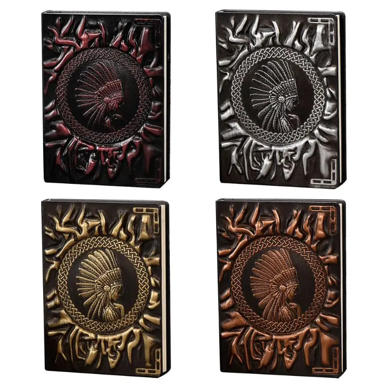 Indian Girl Embossed A6 Leather Notebook Journal Notepad Travel Diary Planner