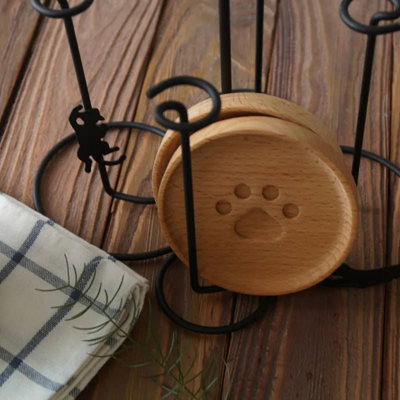 Натуральная древесина Кошачий коготь coaster дерево кошачий элемент кофейная чаша