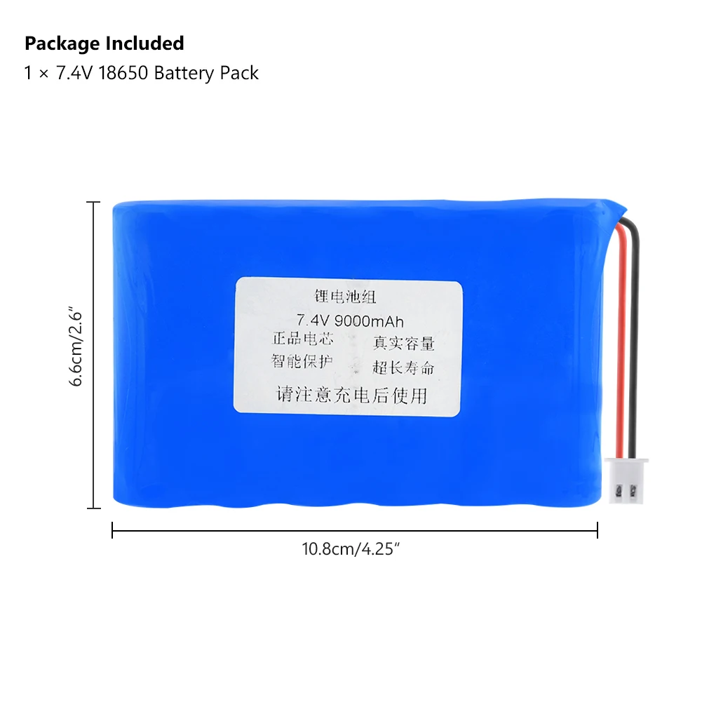 9000mAh 7,4 V 6*18650 литий-ионная аккумуляторная батарея с вилкой XH 2,54 для камеры видеонаблюдения RC игрушка, модель автомобиля самолет