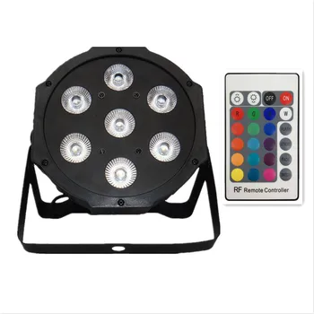 

8pcs Wireless Remote Control 7x12W RGBW Led Flat Par Light DMX512 Disco DJ Bar KTV Stage Lightings Device SHEHDS