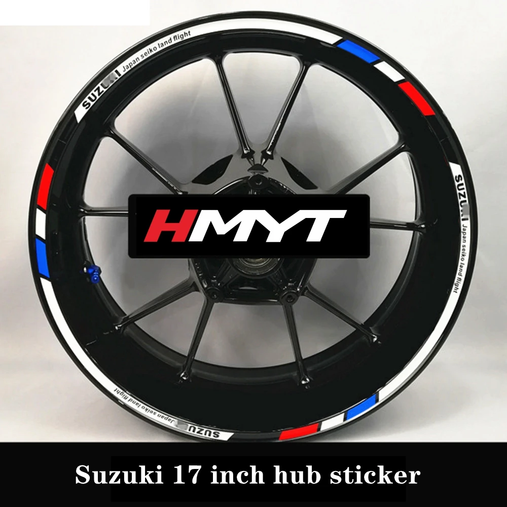Подходит для мотоцикла Suzuki 17 дюймов наклейка на ступицу колеса Водонепроницаемый Светоотражающие колеса gsx250r GSX R600 GSX R750 GSX r1000 dl1000 - Цвет: N