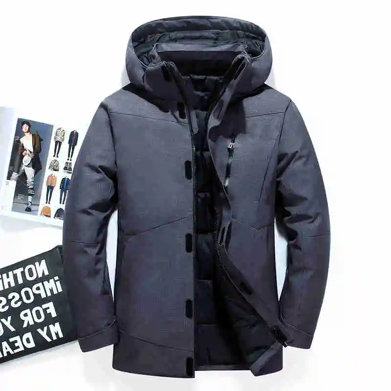 Новое поступление, мужская куртка на утином пуху, осенне-зимнее теплое пальто с капюшоном, Мужская Сверхлегкая куртка на утином пуху, ветрозащитная парка 1906