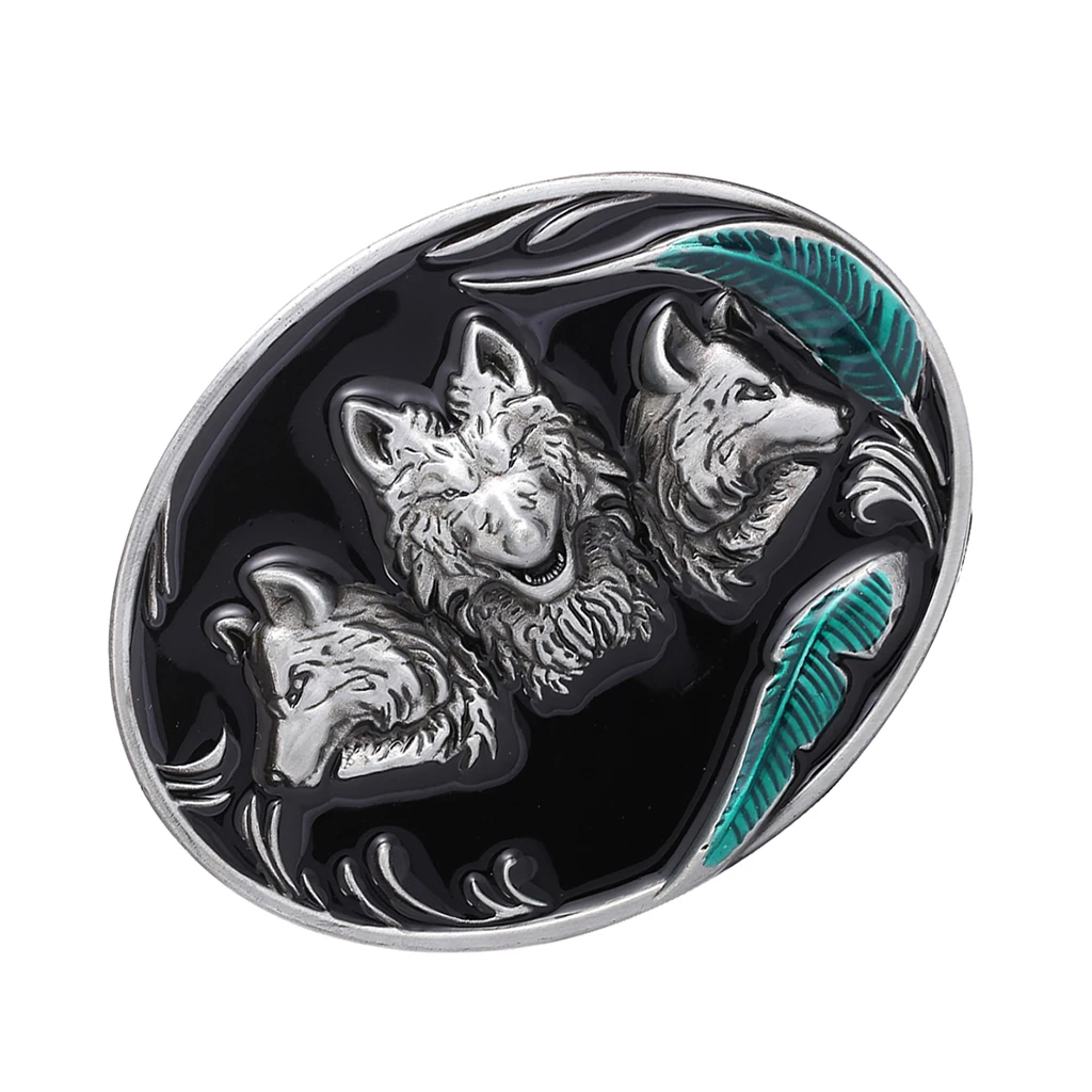 Antique Silver 3D Wolf Texas Rodeo Womens Mens Western Cowboy Belt Buckle