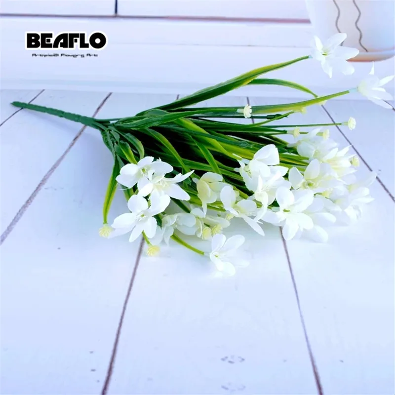 1Bunch Artificial Plastic Orchid Flower Plant Fake Silk Wedding Flower