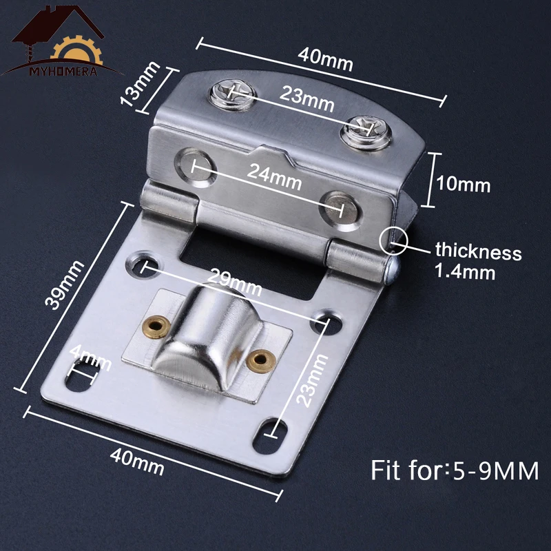 for 5-9mm Glass Myhomera стеклянные дверные петлевые зажимы из нержавеющей стали винный шкаф витрина для хлеба шкаф кабинетный дверной зажим дверные петли для 5-9 мм - Цвет: for 5-9mm Glass