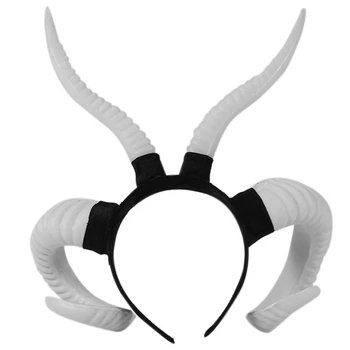 

Simulation Horn Horn Headband Goat Black Horn Headdress Witch Ghost Halloween Props