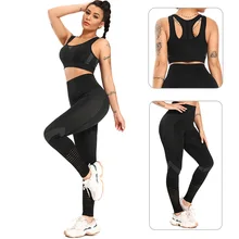 Conjunto feminino sem costura legging + sutiã padder roupas de ginástica fitness 2 peças roupas de malhação para mulheres conjunto atlético academia