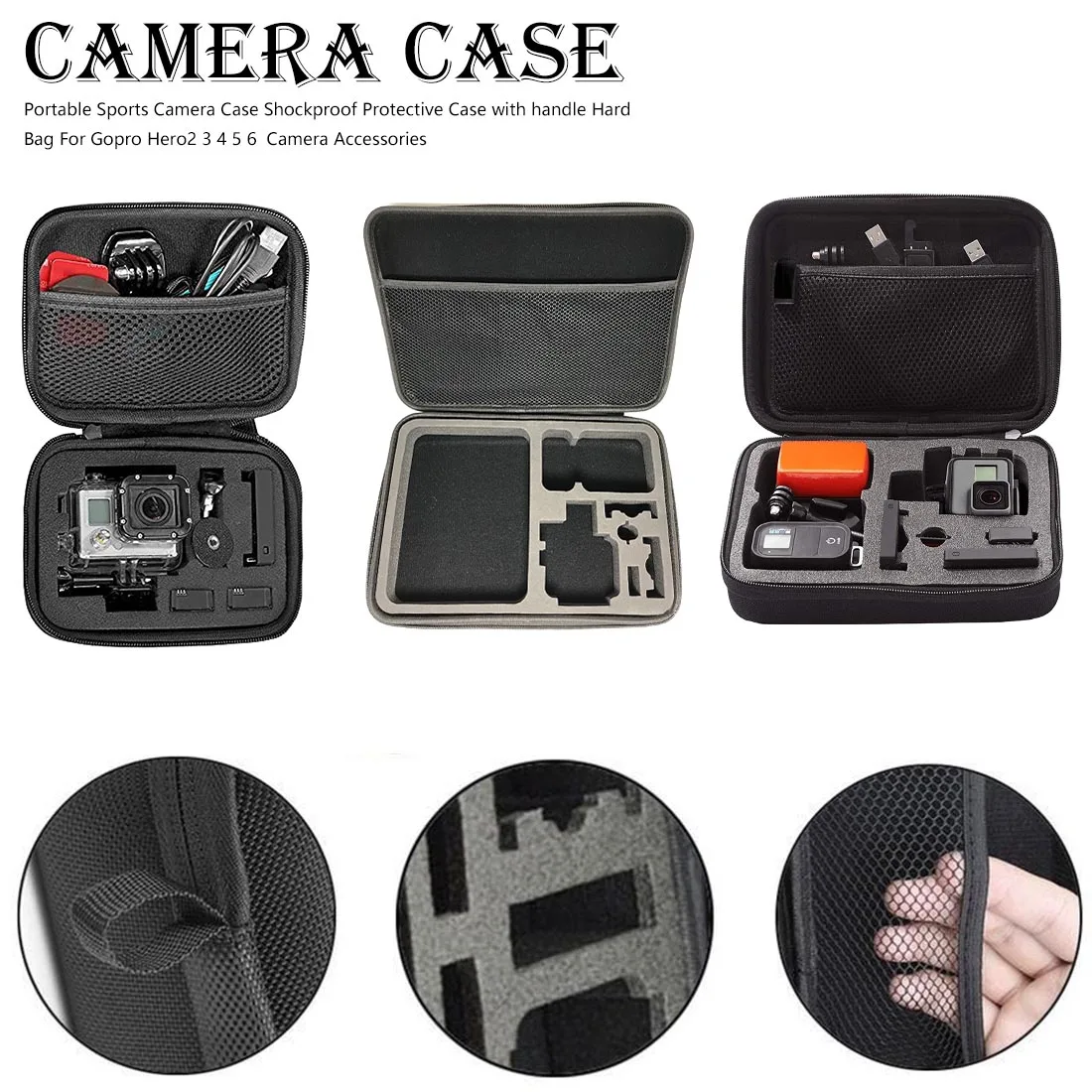 

Portable Action Camera Case Shockproof Protective Carrying Case EVA Hard Bag For Gopro 7 6 5 Sports Camera Accessories