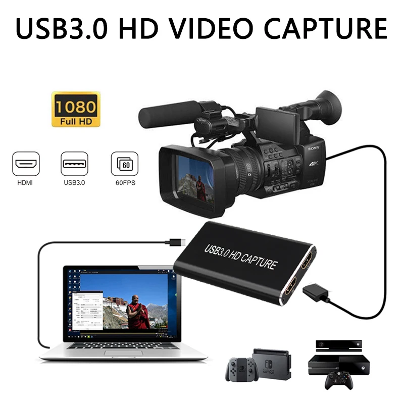 USB HD карта захвата HDMI Dongle 1080P 60 Гц аудио видео игра захват прямой поток конвертер