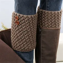 Женские гетры с пуговицами; сезон осень-зима; короткие сапоги с вырезами; модные дизайнерские вязаные гетры; Calentadores Piernas