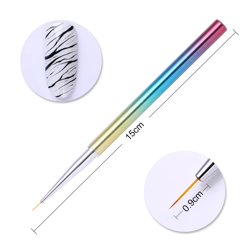 1 шт цветной шарик ручка ногтей лайнер для рисования кисти 5 мм-20 мм с крышкой УФ-гель ручка для рисования Маникюр Инструменты для дизайна ногтей аксессуары для ногтей - Цвет: Liner Brush-9mm 3