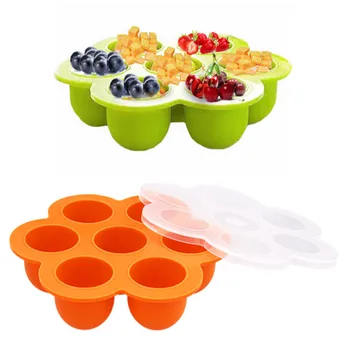 

Silicone Children Food Container Food Supplement Storage Box With Lid Ice Tray Sealed Fridge Organizer Container