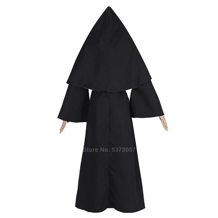 Страшные костюмы призрачной монахини для женщин на Хэллоуин, карнавал, Винтаж, средневековье, жрец, миссионерская одежда, комплект для сцены