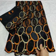 5+ 2 швейцарская вуаль кружево в швейцарском стиле Высокое качество Черный цвет вуаль кружево швейцарское кружево Африканское кружево африканские платья для женщин