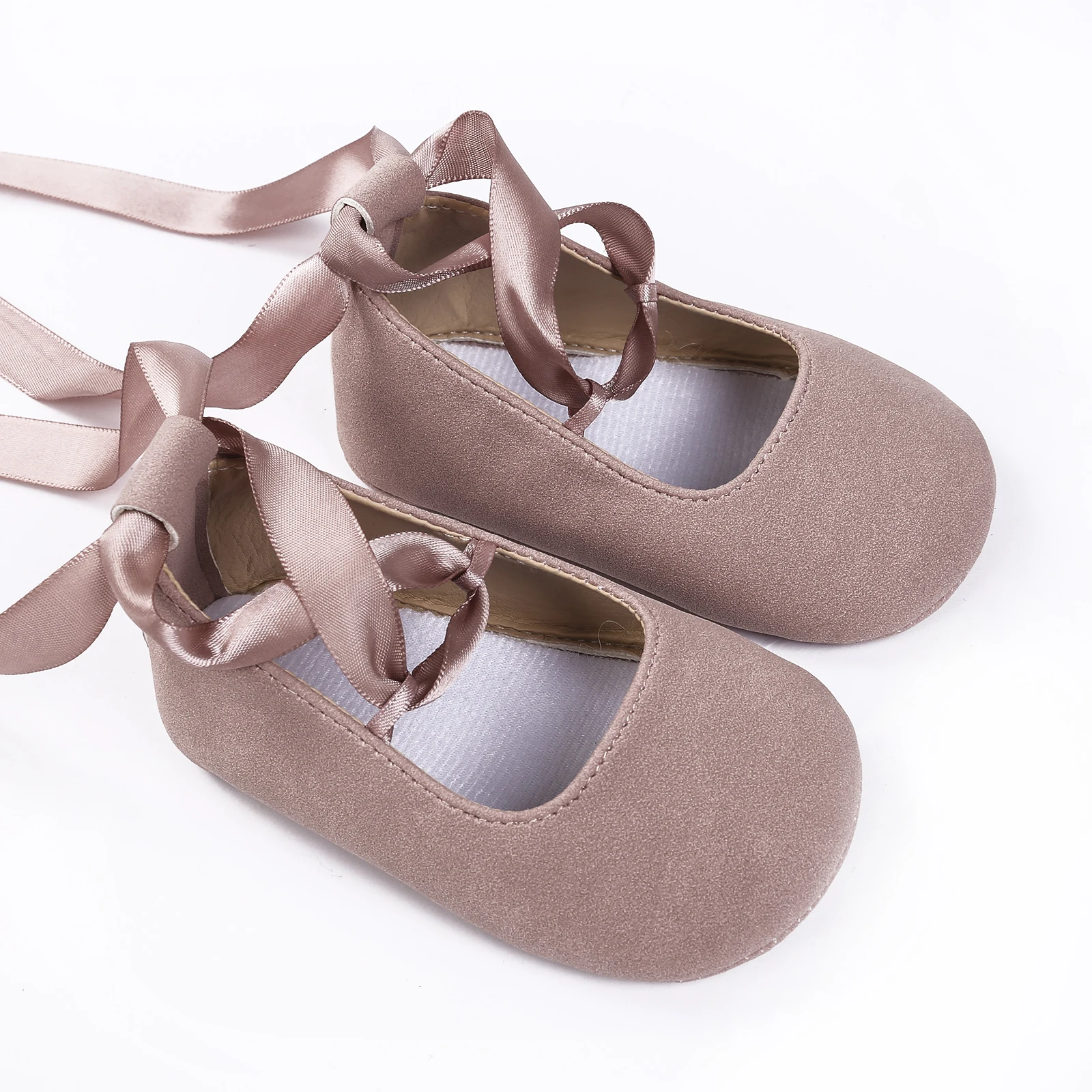 Kids Baby Girls Princess Shoes Cute Little Girl Solid Color Soft Sole Footwear Walking Dance Shoes with Ribbon for Spring Summer 5