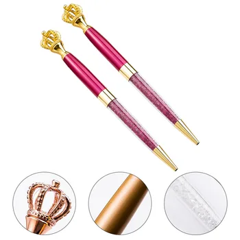 

2pcs Ball Pens Delicate Crown Creative Metal Advertising Pen Writing Pen Ballpoint Pen for Business Gift Teacher