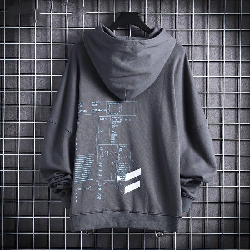 5XL Япония письмо печатных толстовки для мужчин Harajuku японский уличная мужская толстовка с капюшоном хип хоп черные мужские осенние толстовки забавные