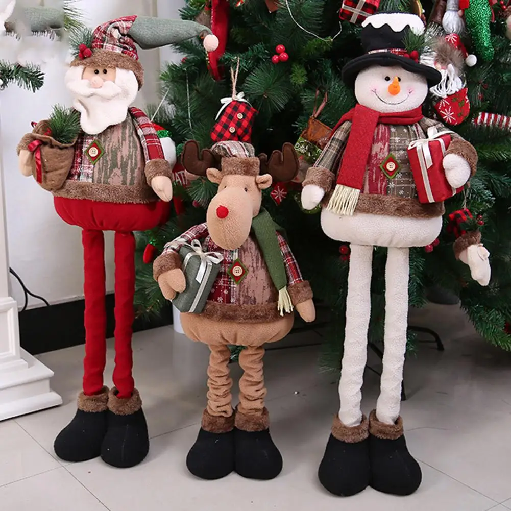 Рождественская кукла, украшение, Рождественская телескопическая стоящая кукла со снеговиком, Рождественское украшение для окон, украшения