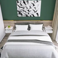 HOMCOM набор из 2 плавающих прикроватных столов с 1 выдвижным ящиком и полкой 35x32x22,5 см — изображение 4