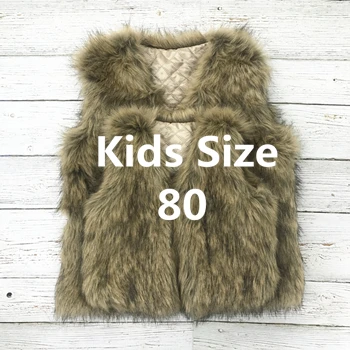 Kids size 80 Осенне-зимний детский жилет из искусственного меха для мамы и меня, верхняя одежда, жилет, детский жилет для девочек, детская одежда - Цвет: Kids size 80