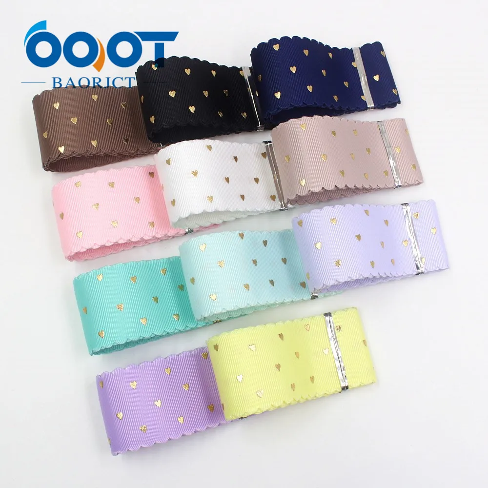 

I-19729-1759,1-1/2'' 38mm Hot gold Love lace grosgrain ribbon,10yrds DIY handmade headwear accessories gift packaging