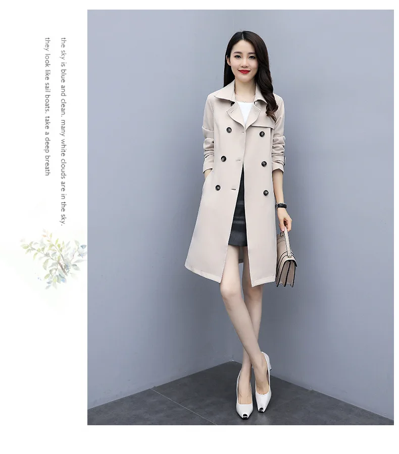Trench Coat Women's Mid-length New Style Fashion Korean-style Loose Casual England Coat Spring And Autumn Waist Hugging Coa